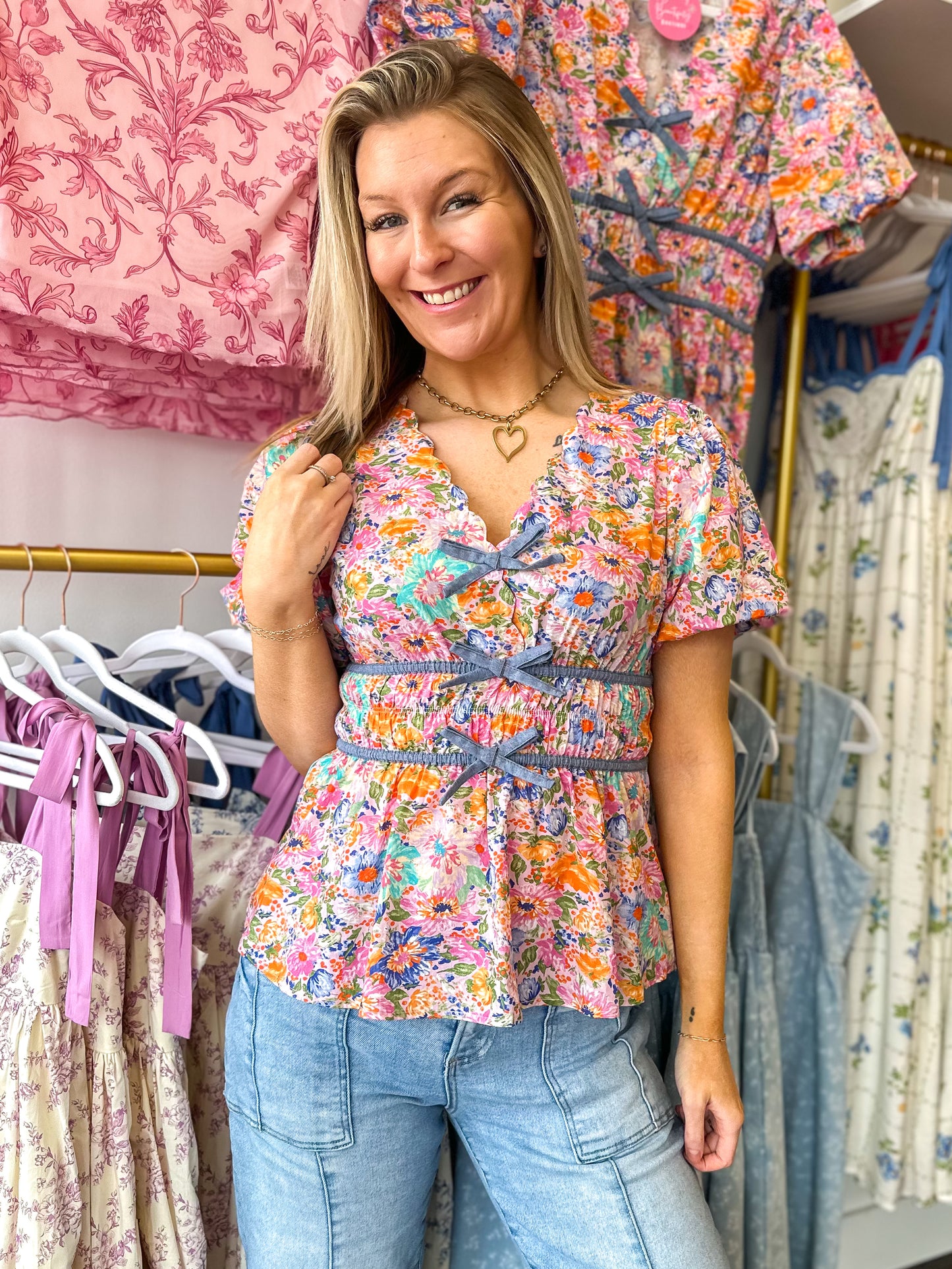 Blossom Breeze Tie Blouse