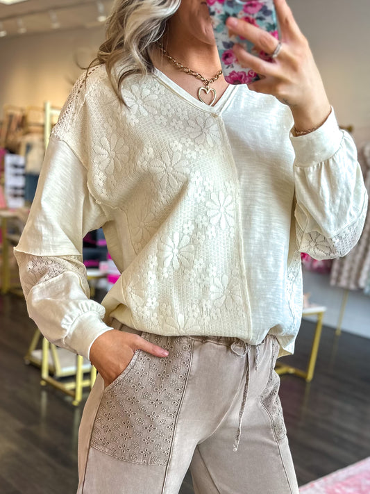 Leighton Lace Mix Top