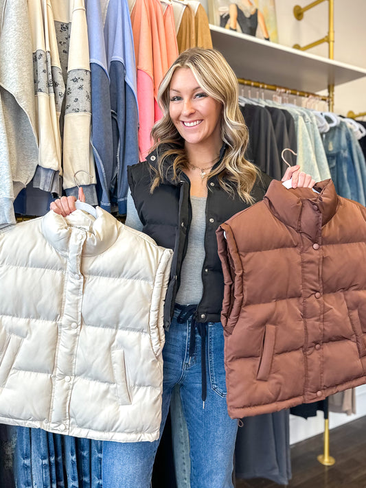 Mallory Mock Neck Puffer Vest