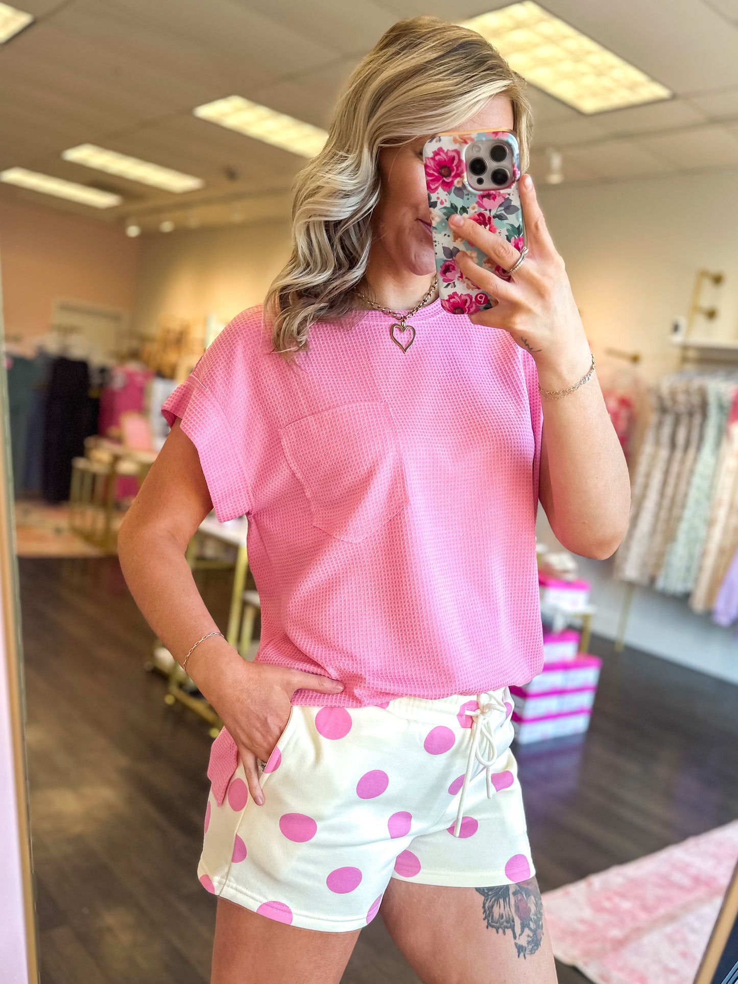 Dottie Darling Polka Dot Shorts - Pink