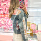 Linley Lace Inset Raw Detail Oversized Denim Jacket