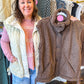 Bailey Button Down Fleece Sherpa Vest - Beige