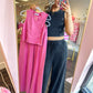On The Go Wide Leg Pant Set - Black