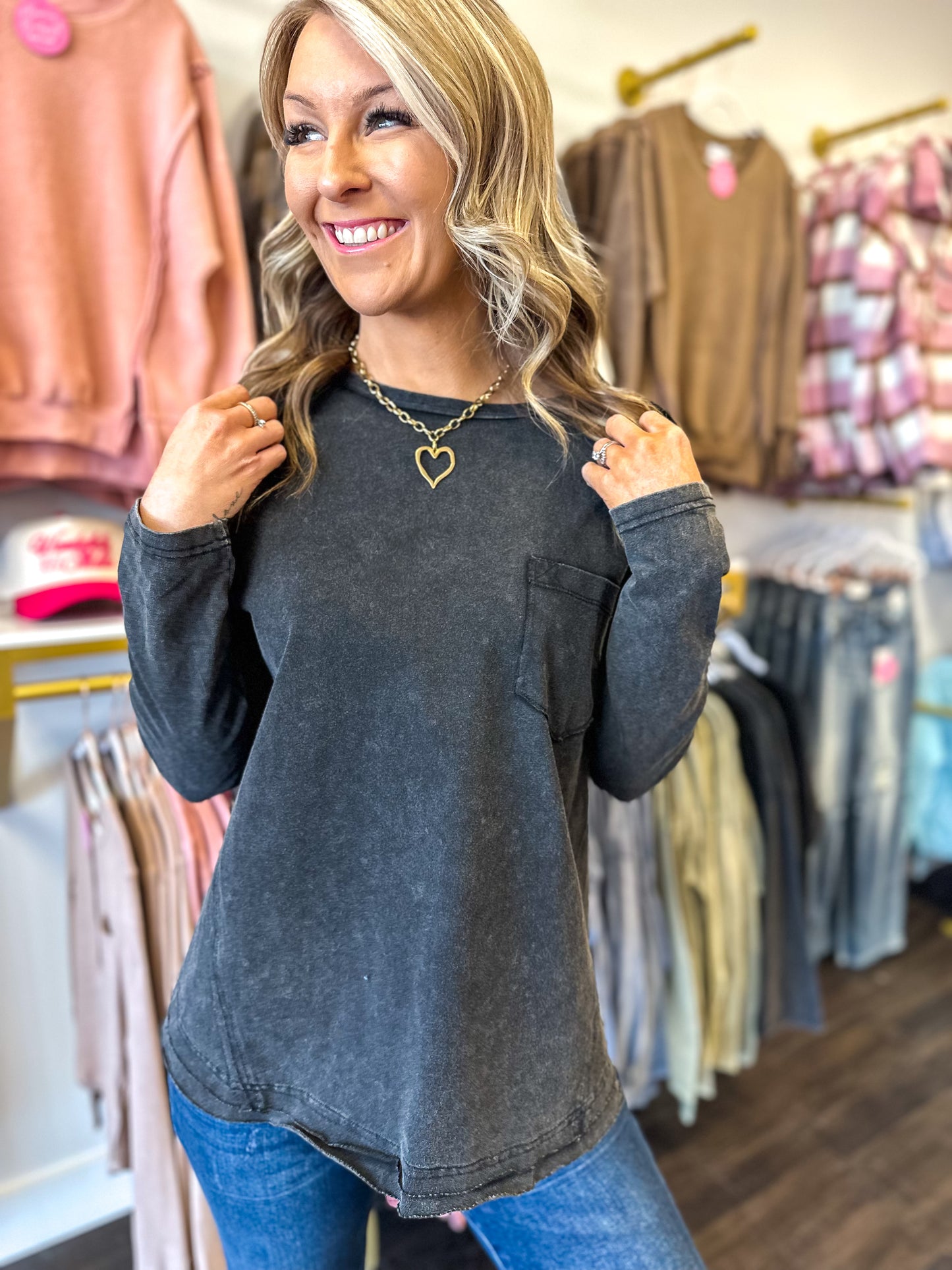 Mia Mineral Washed Top S-3XL