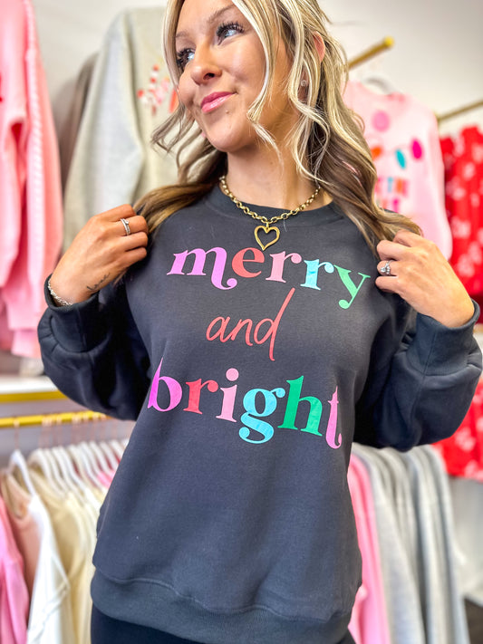 Merry + Bright Sweatshirt - Charcoal