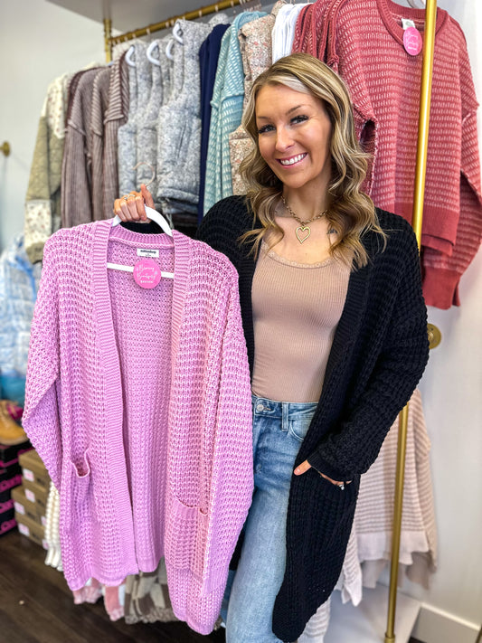 Chloe Chunky Waffle Knit Cardigan