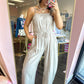 Lace Luxe Barrel Jumpsuit - Soft Beige