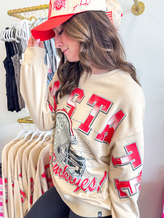 Ohio State Homefield Lantern Sleeve Crew | Gameday Social Apparel Co.®