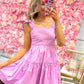 Lillian Lilac Tiered Dress With Ruffle Straps