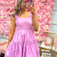 Lillian Lilac Tiered Dress With Ruffle Straps