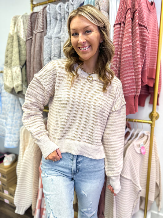 Tori Two Toned Knit Sweater