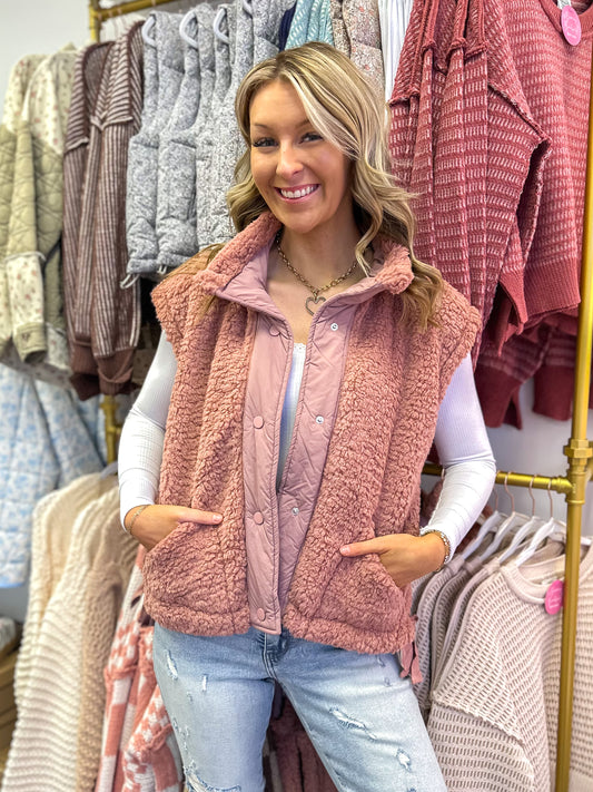 Bailey Button Down Fleece Sherpa Vest