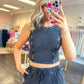 On The Go Wide Leg Pant Set - Black