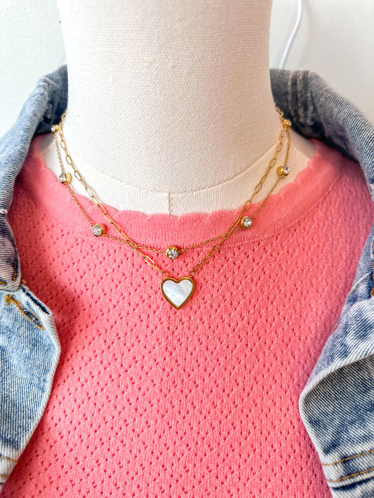 White Heart Necklace