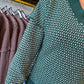 Callie Contrast Stitch Sweater - Forest