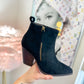 CORKY'S: High Standards Black Faux Suede Booties