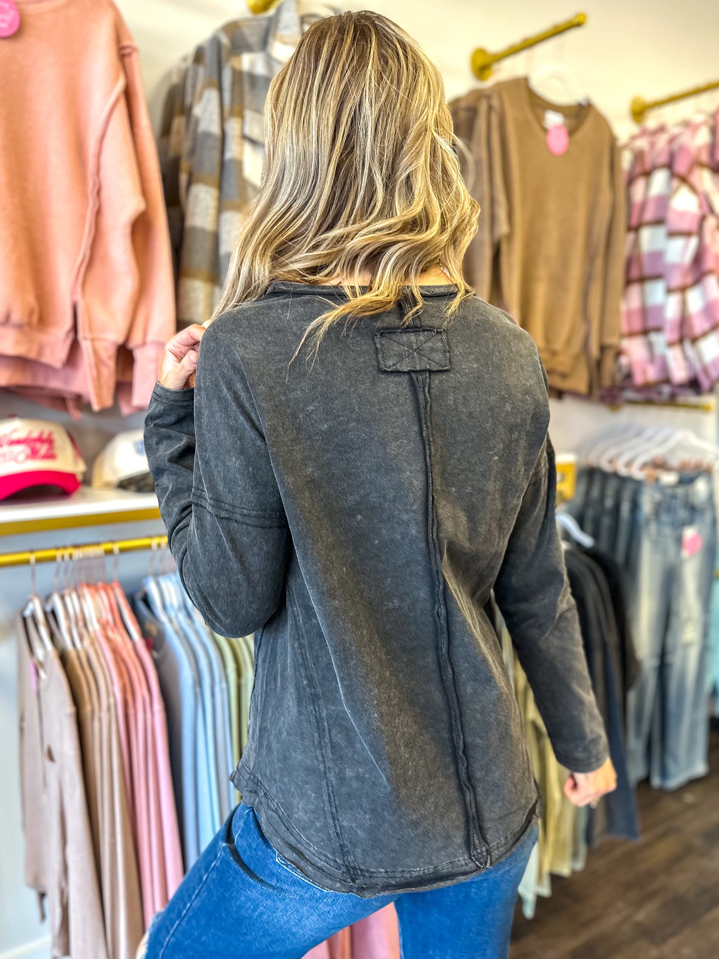 Mia Mineral Washed Top S-3XL