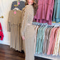 Slow Sundays Striped Pant Set - Taupe/Natural