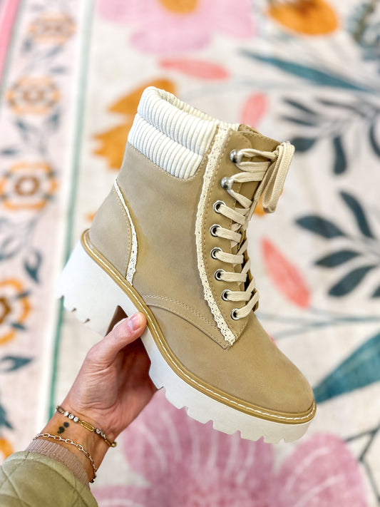 The Running Latte Lace Booties