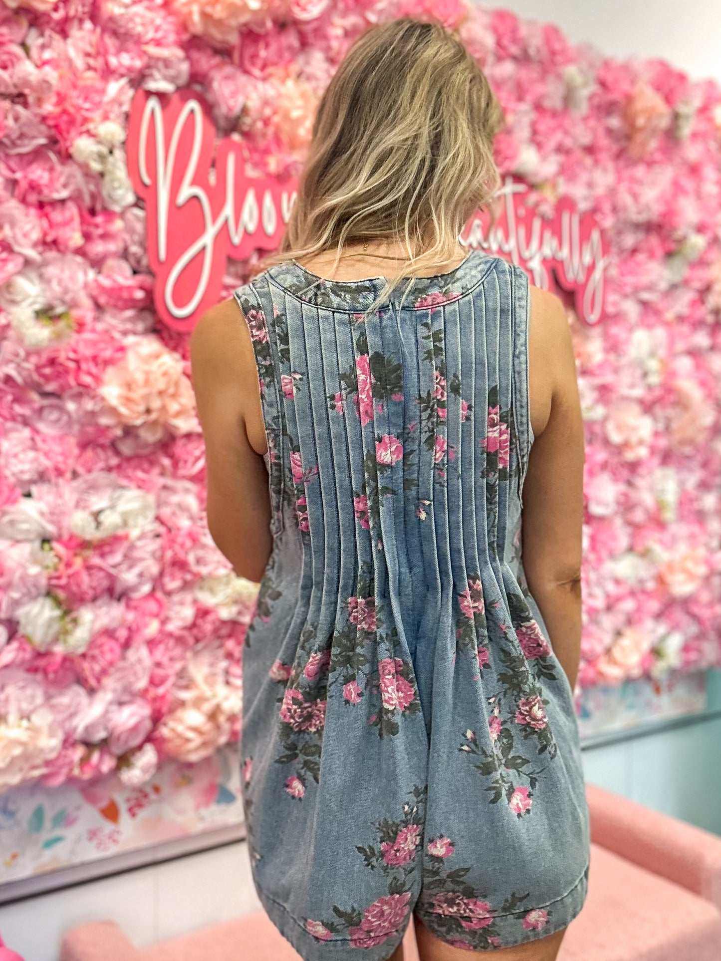 The Floral Edit Denim Romper