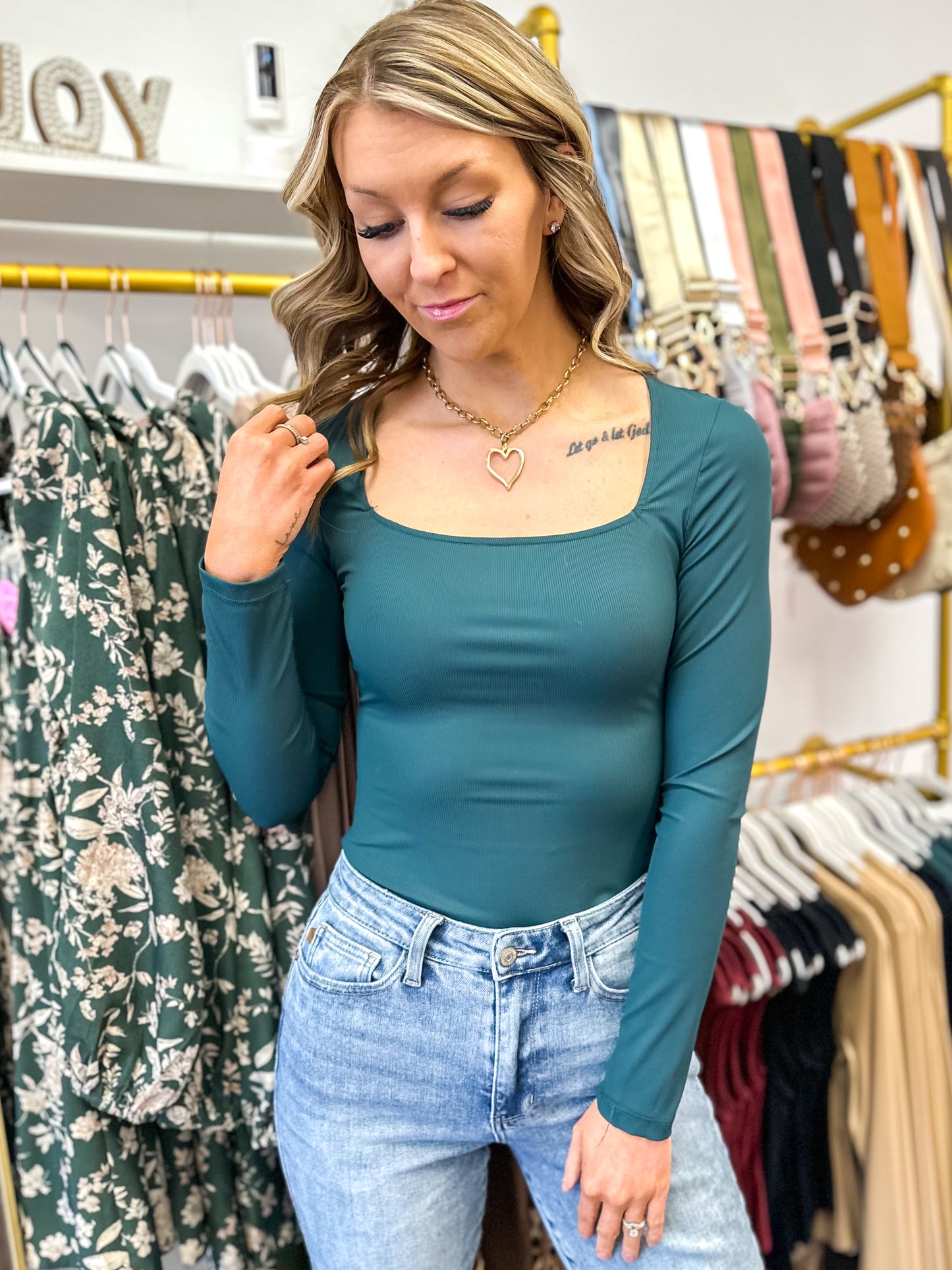 Sasha Square Neck Long Sleeve Bodysuit