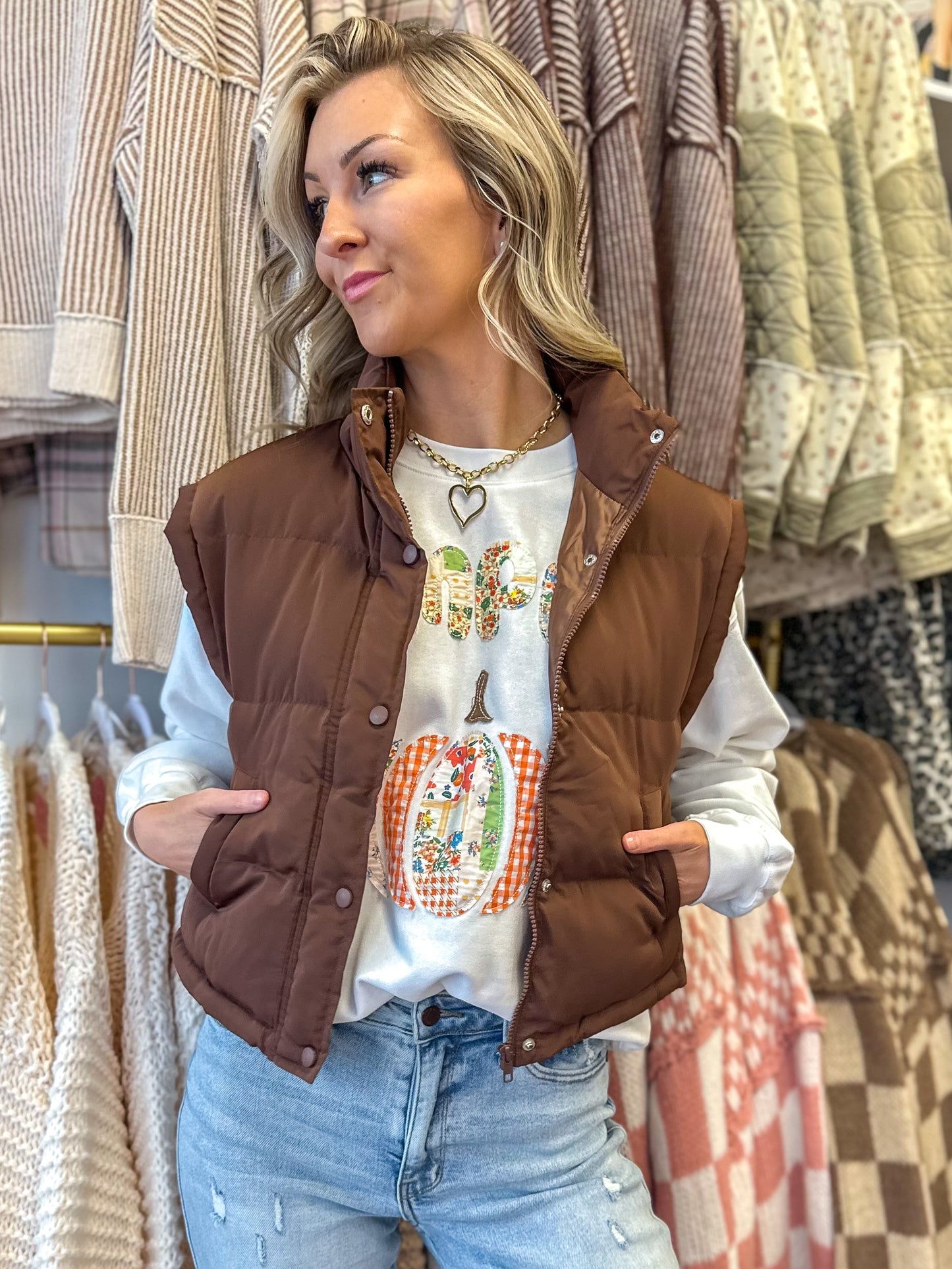 Mallory Mock Neck Puffer Vest