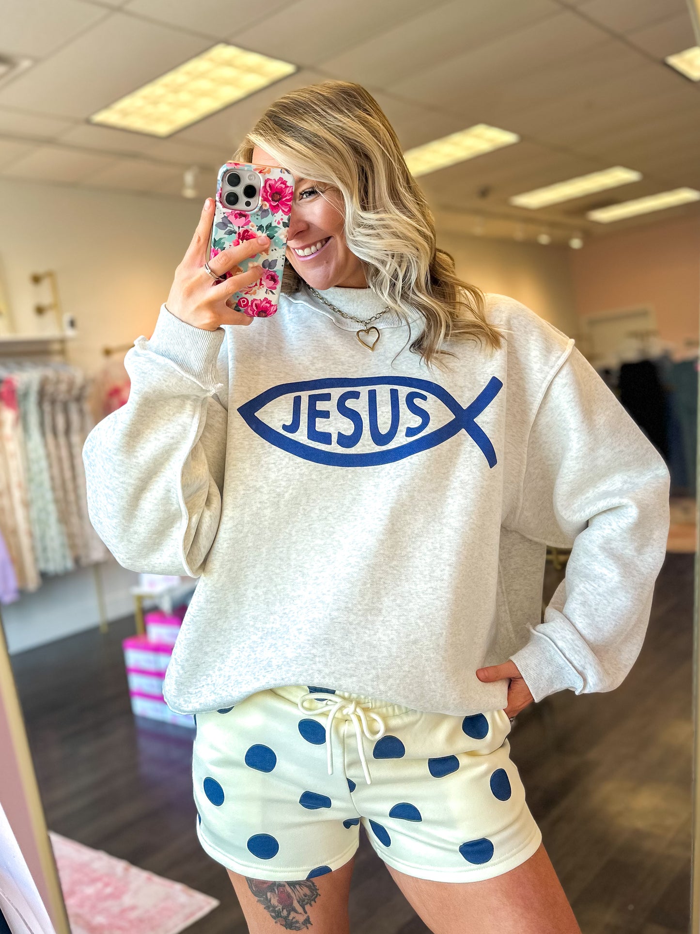 Jesus / Child Of God Reversible Mock Neck Sweatshirt
