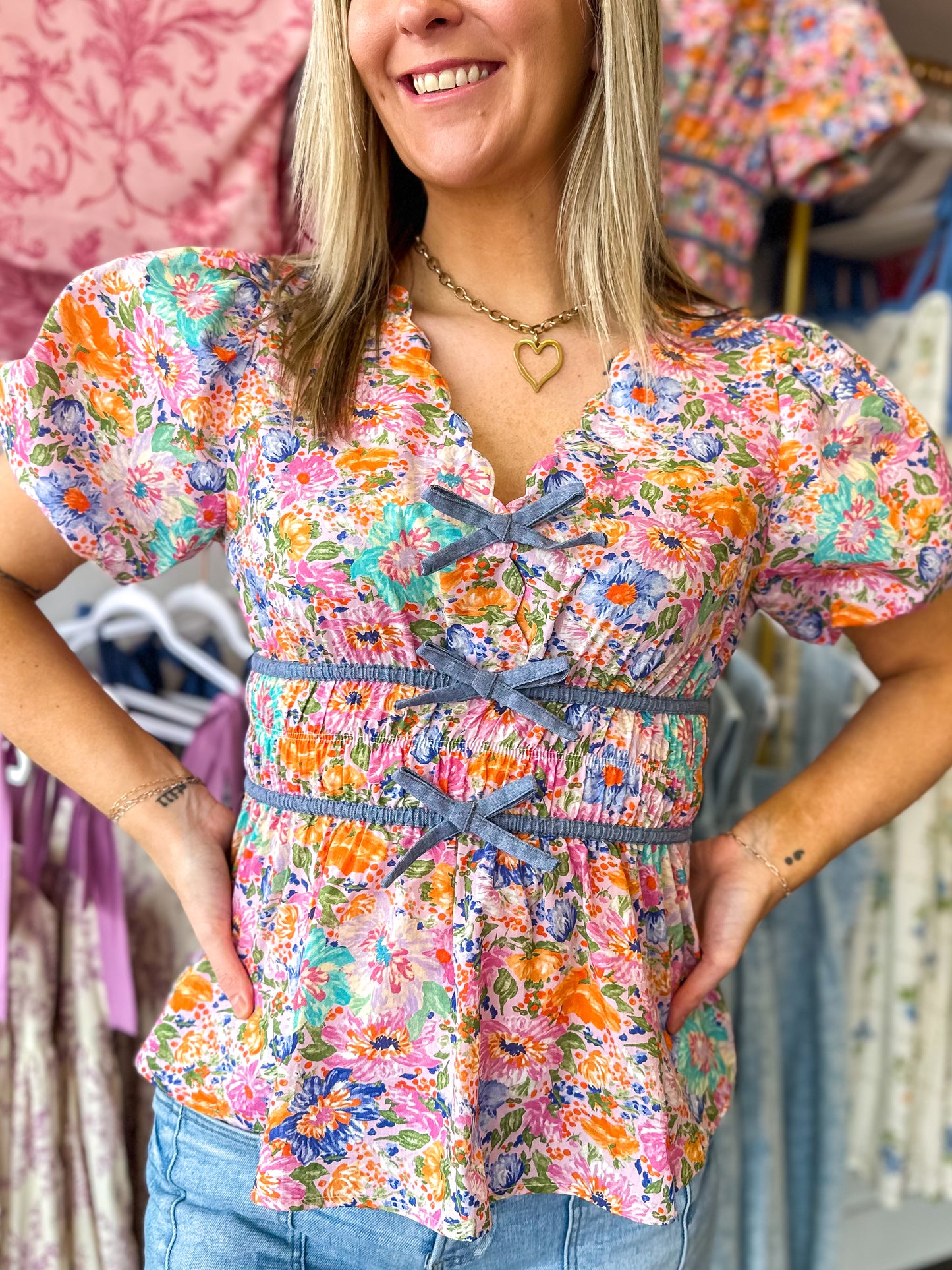 Blossom Breeze Tie Blouse