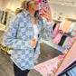 Checkered Chic Denim Shacket