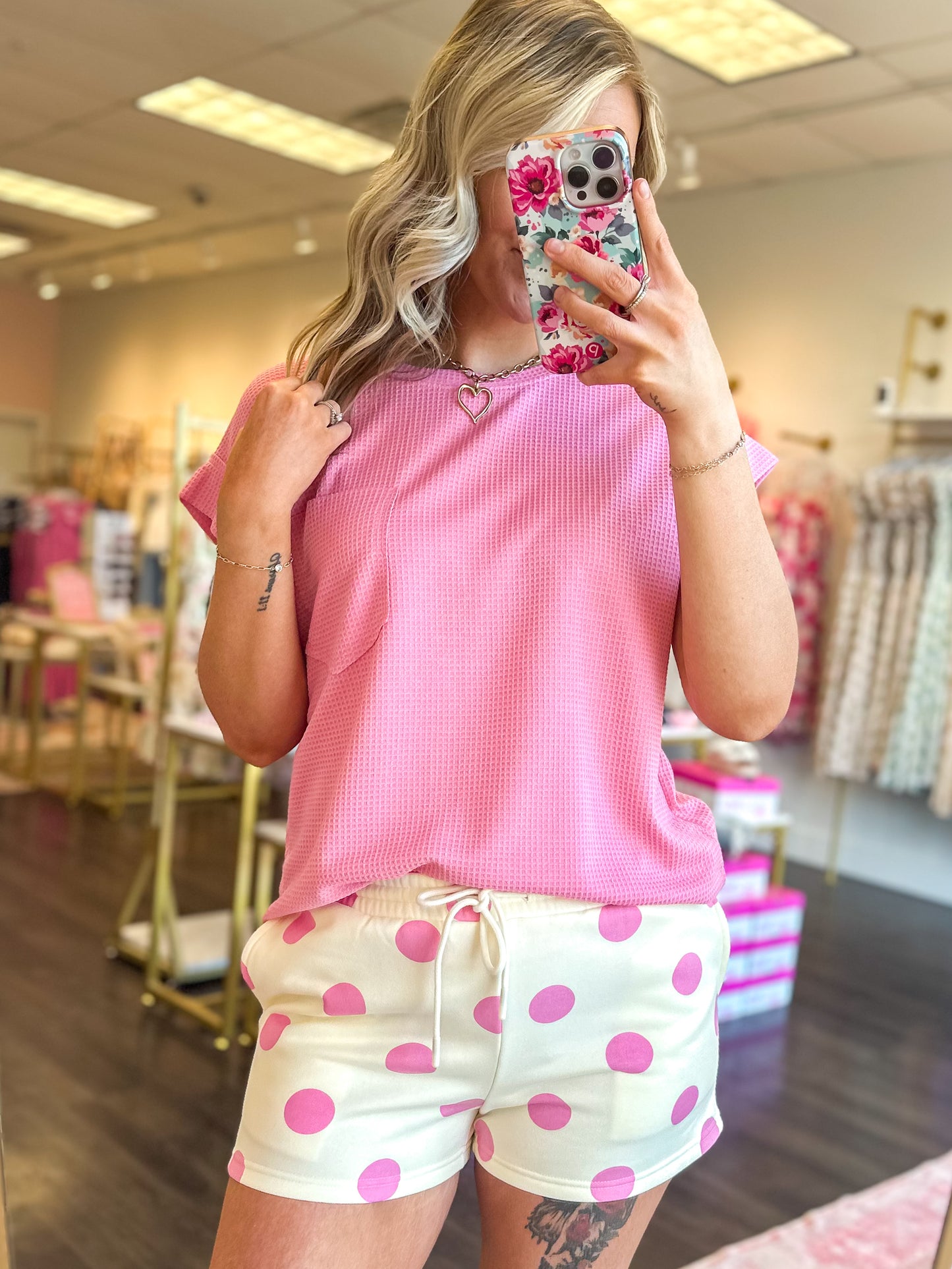 Dottie Darling Polka Dot Shorts - Pink