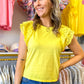 Ellery Eyelet Ruffle Top - Yellow