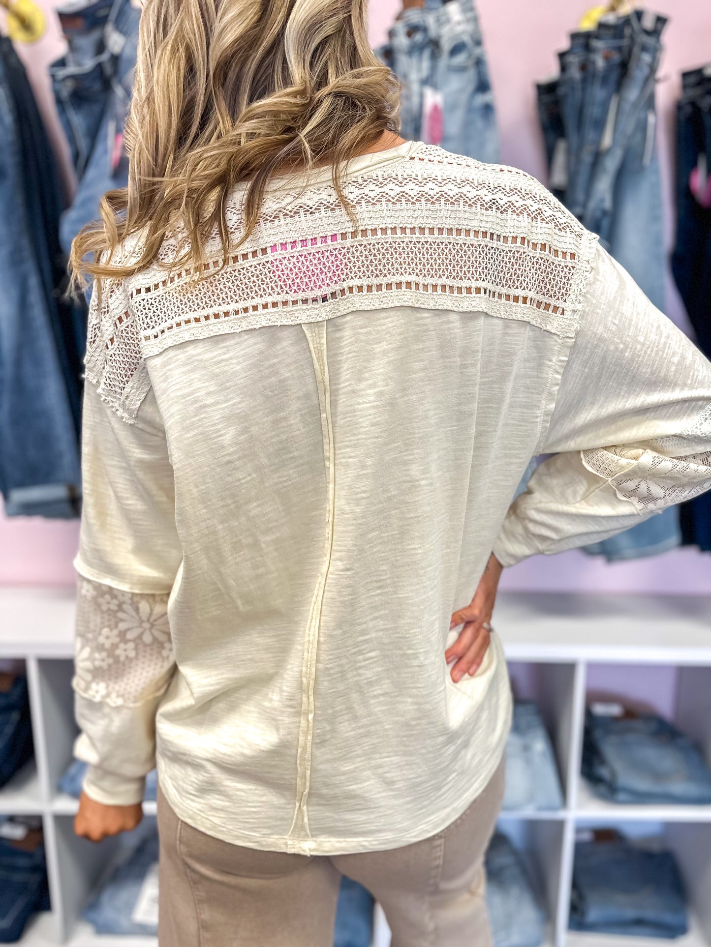 Leighton Lace Mix Top