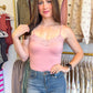 Delicate Details Lace Bodysuit - Dusty Pink