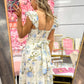 Fallon Floral Sweetheart Neck Corset Detail Maxi Dress - Ivory Multi