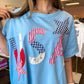 USA Patchwork Top - Light Denim