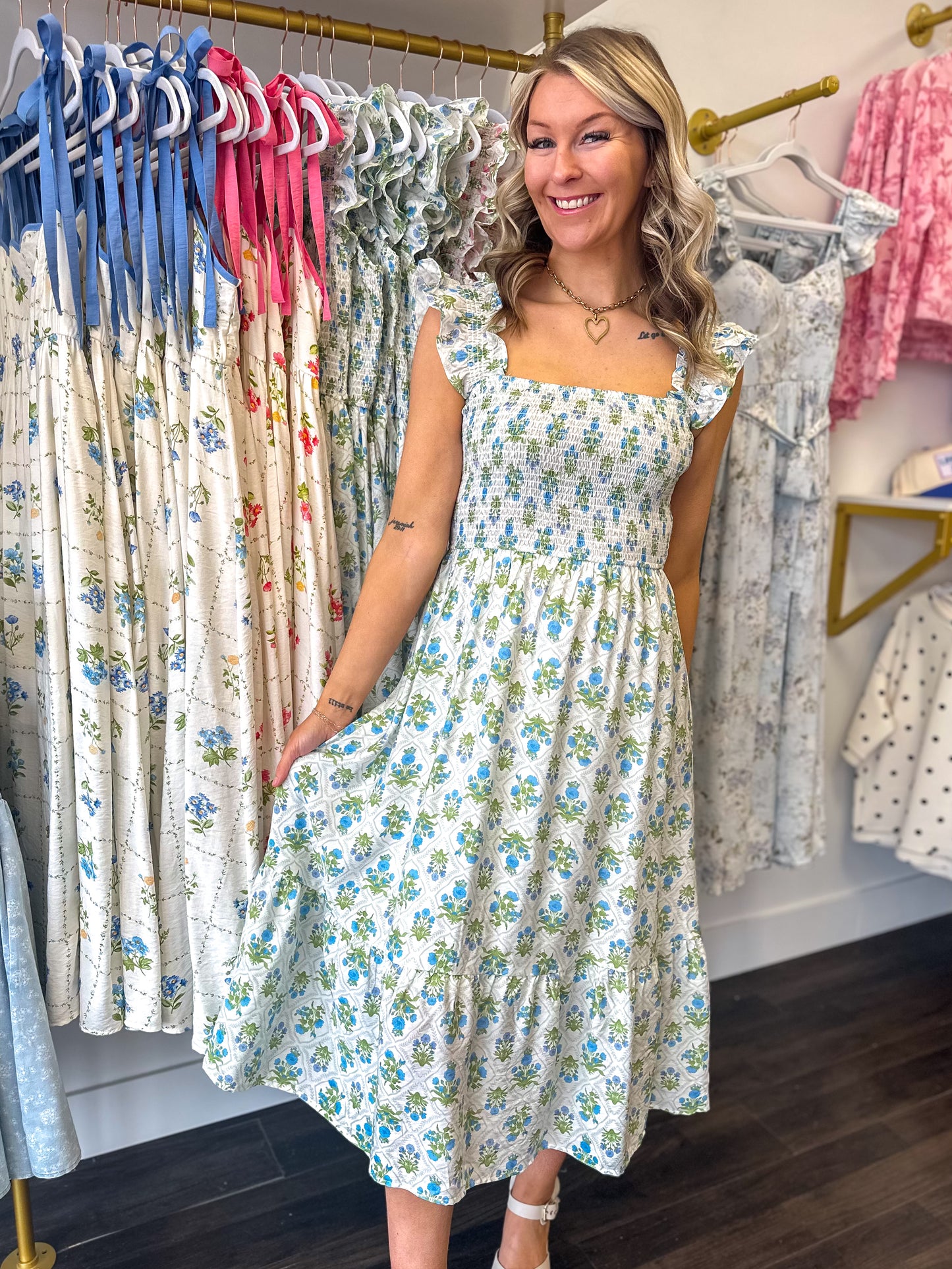 Meadow Bloom Midi Dress