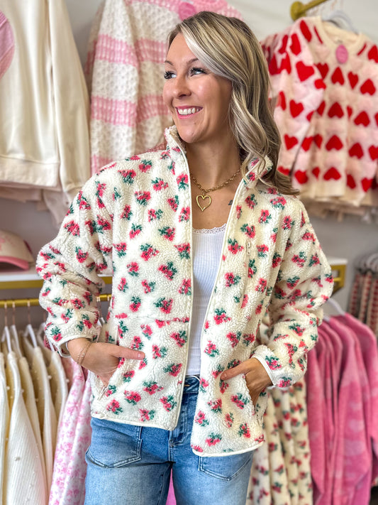 Love In Bloom Zip Up Jacket