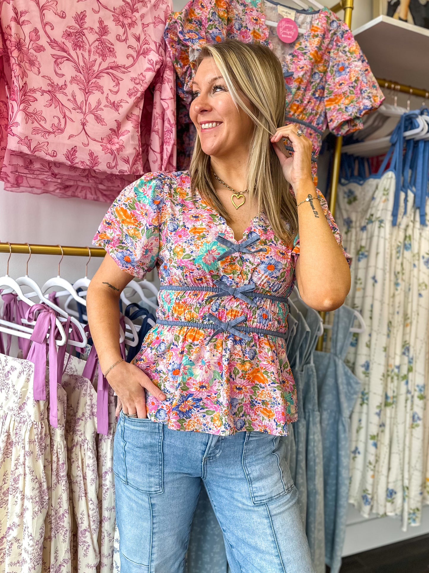 Blossom Breeze Tie Blouse