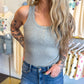 Harper Henley Tank - Heather Grey
