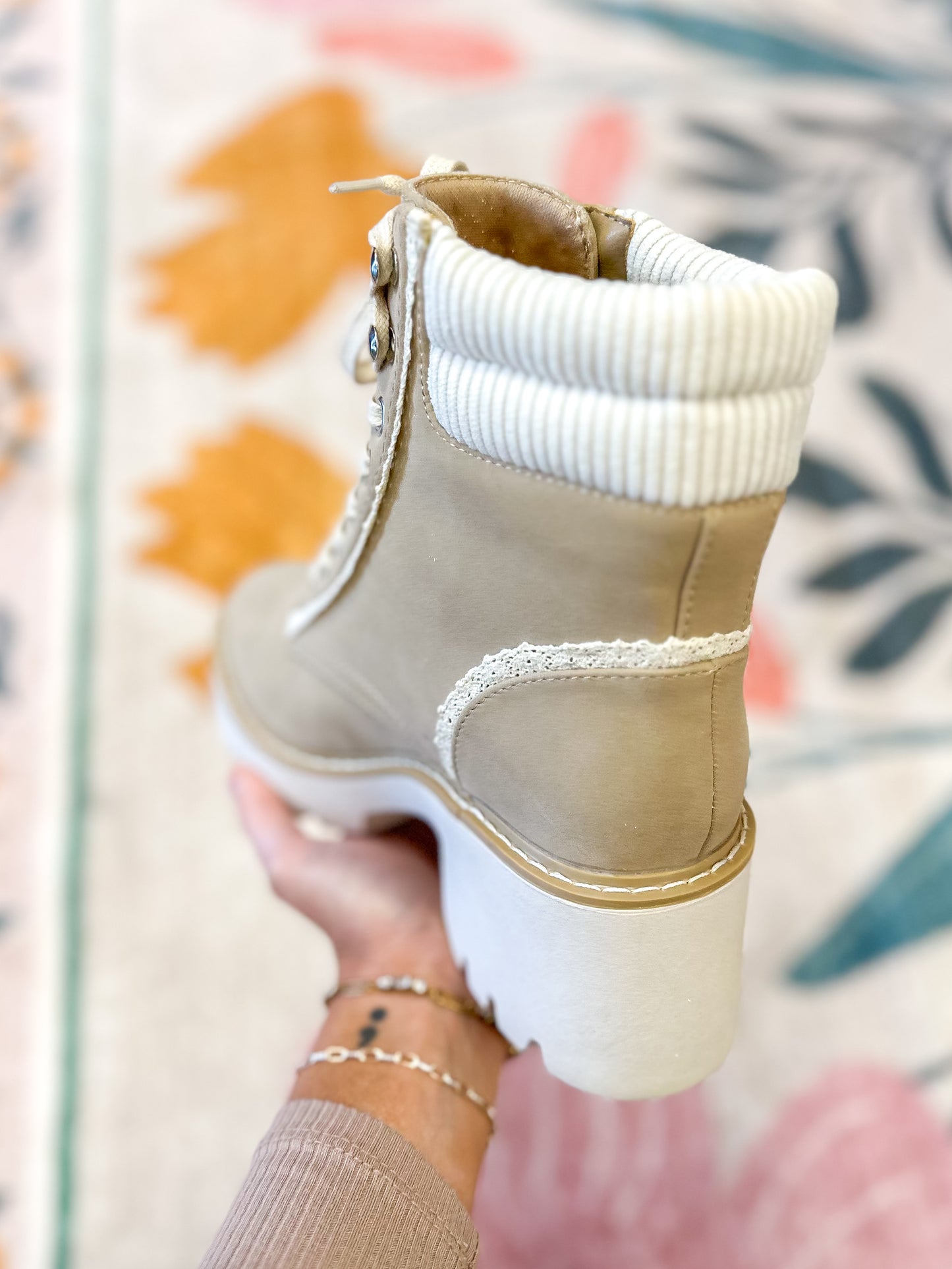 The Running Latte Lace Booties