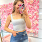Blair Basic Square Neck Cropped Cami Top