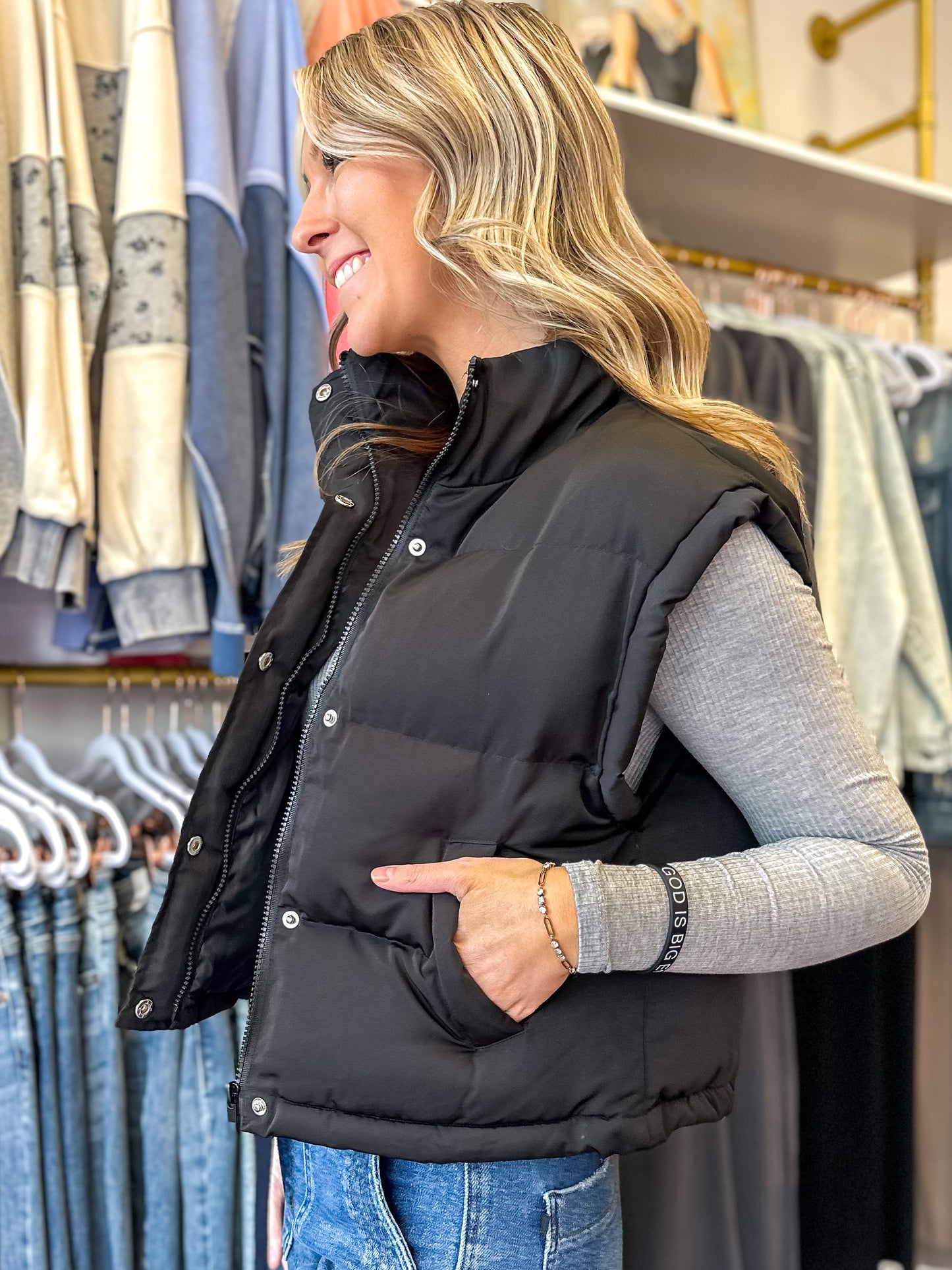 Mallory Mock Neck Puffer Vest