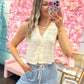Coastal Chic Crochet Button Up Top