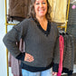Callie Contrast Stitch Sweater - Black