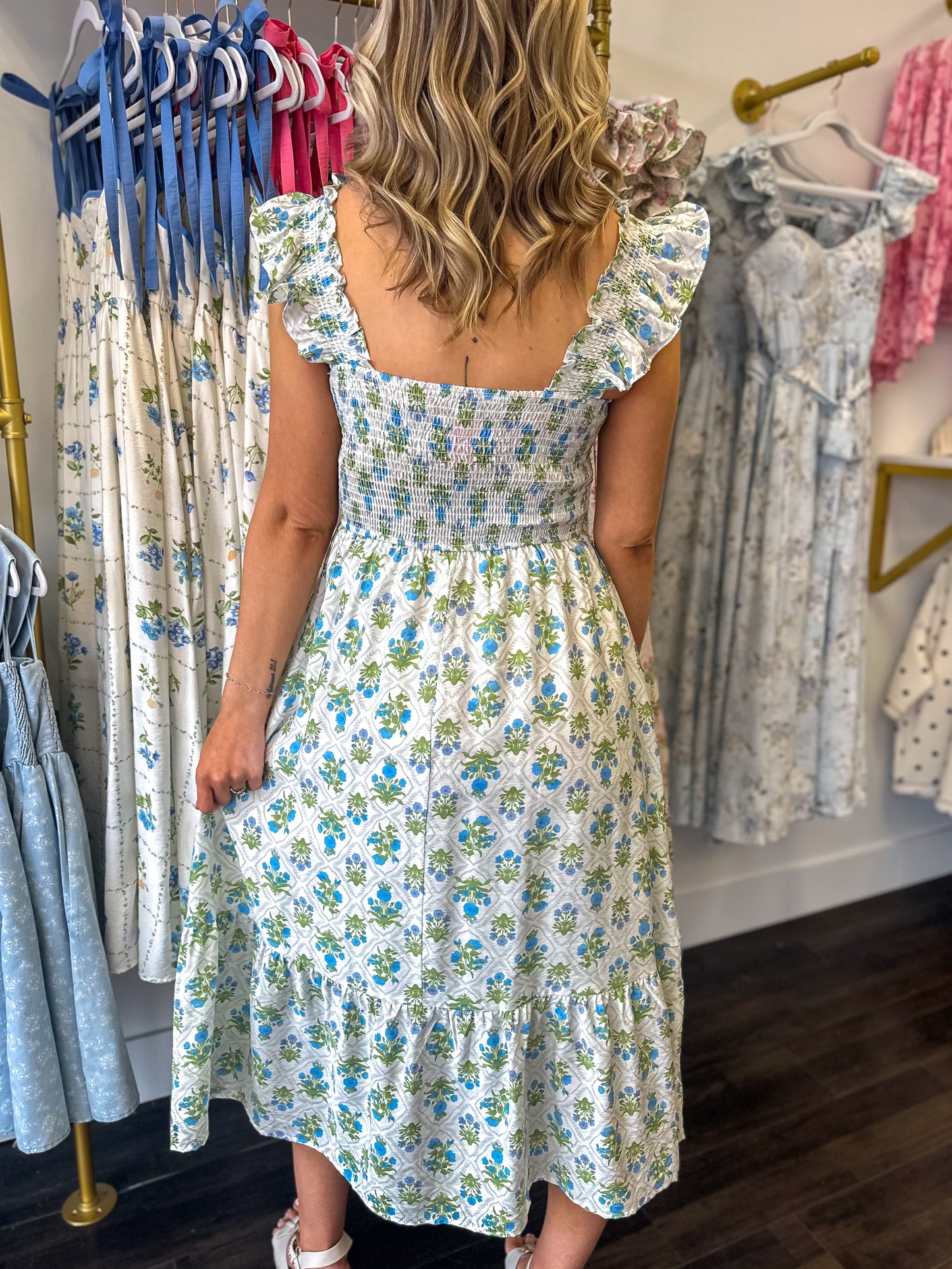 Meadow Bloom Midi Dress