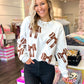 Football Bows Patch Sweatshirt
