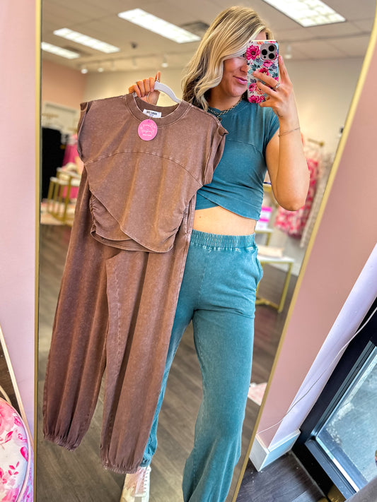 Comfy Chic Jogger Set - Chocolate