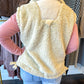 Bailey Button Down Fleece Sherpa Vest - Beige