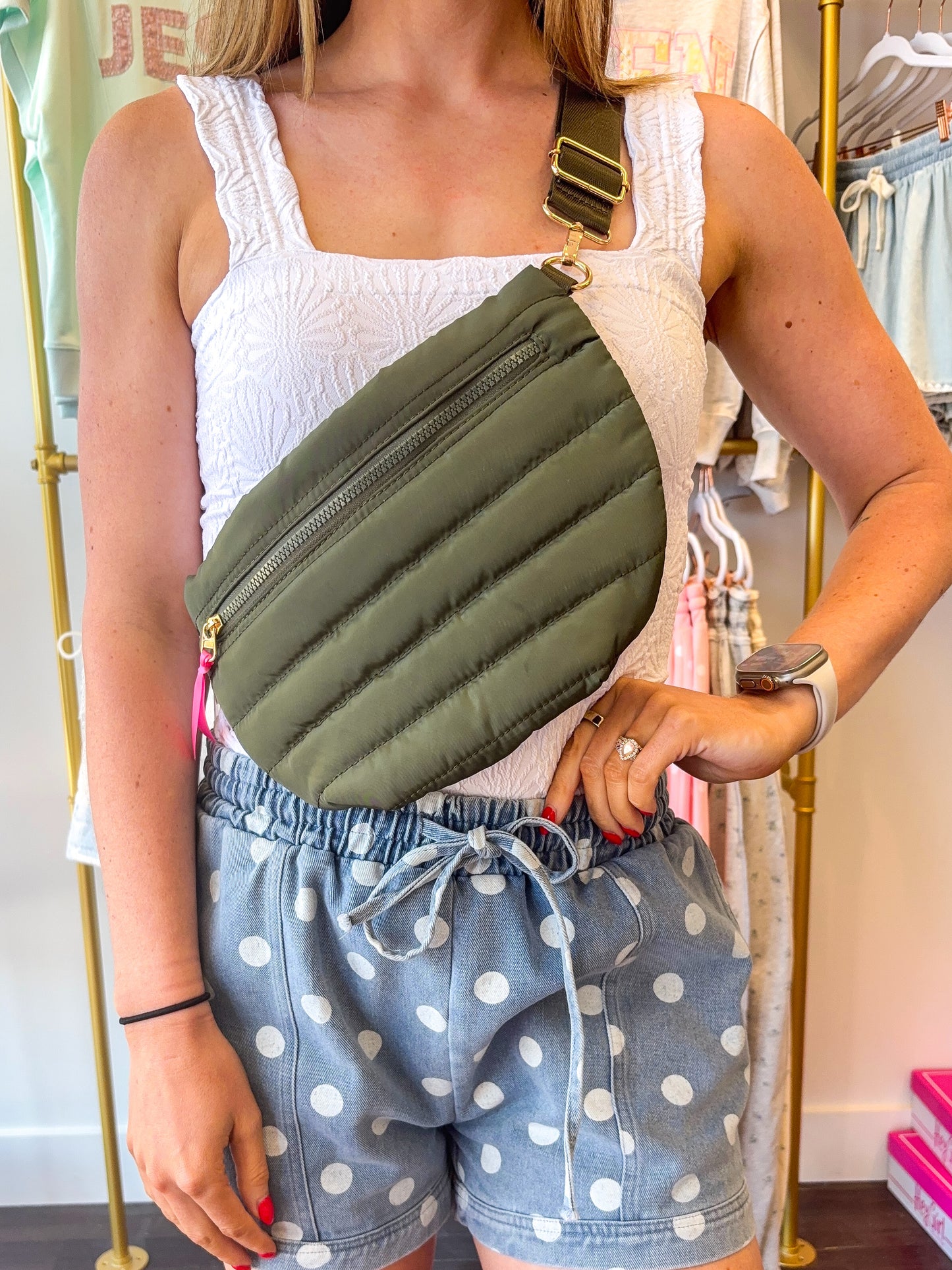 Jolie Puffer Belt Bag - Olive