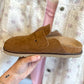 CORKY'S: Distracted Camel Faux Suede Clogs